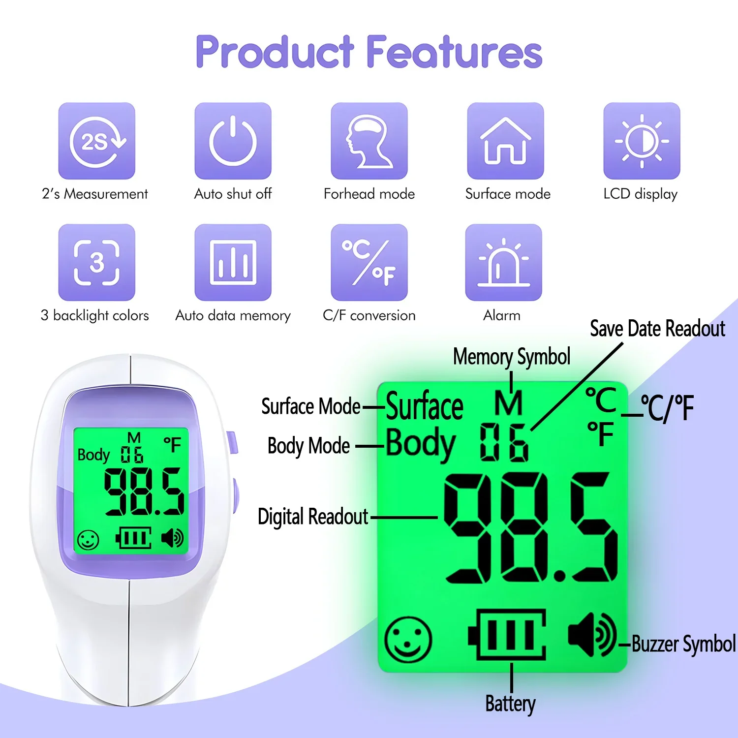 Medical IR Fever Thermometer L - огляд і ціна Pulse Oximeter